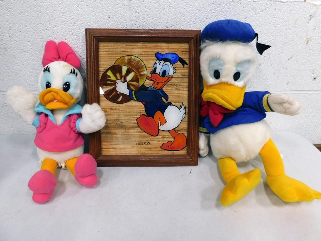 Disney Daisy and Donald Duck Plush and Donald Duck Framed Print (1 of 4)