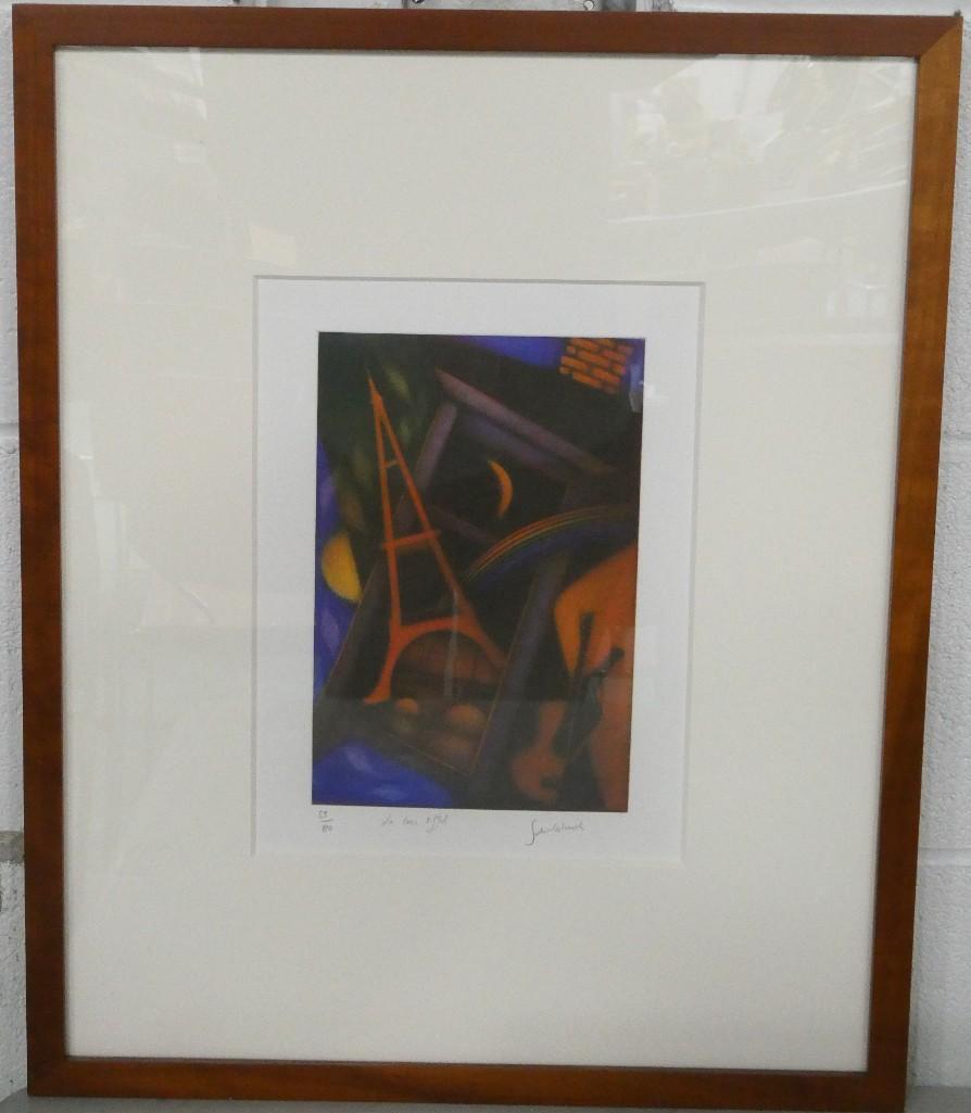 Laurent Schkolnyk "Le Tour Eiffel" , color Mezzotint 15 7/8" x12" (1 of 4)