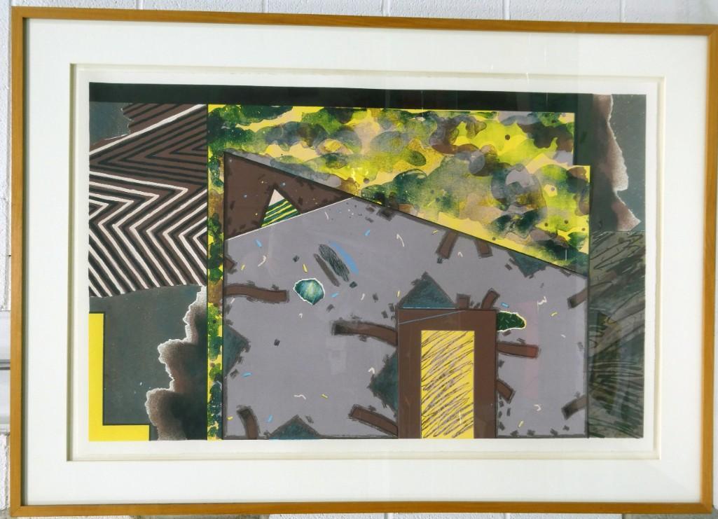 Unknown Artist "Untitled" Large Horizontal Abstract in Yellows, Browns, Greens, and Mauves (1 of 4)