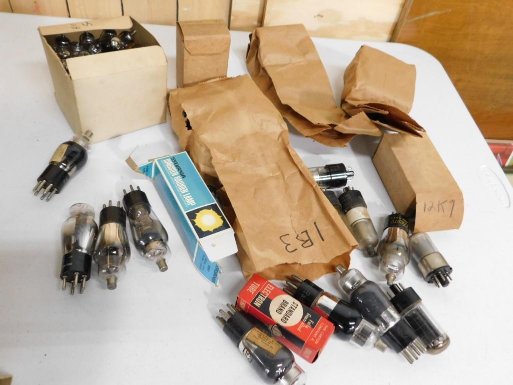 Large Lot full of assorted Vacuum Tubes including Sylvania (1 of 5)