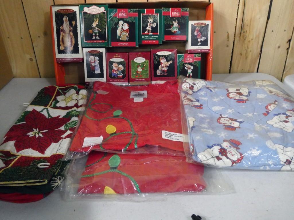 Christmas Lot incl Hallmark Keepsake Ornaments in Original Boxes, Christmas Shirt, etc (1 of 3)
