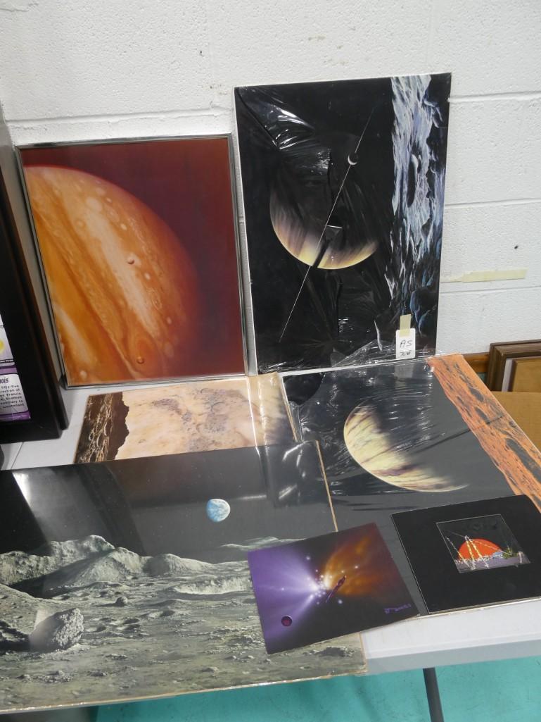 Lot of Space Pictures incl Framed Picture of Jupiter from Voyager I, Original Art by Robert Daniels (1 of 10)