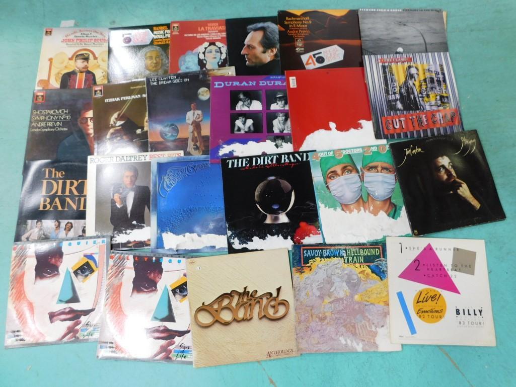 Vinyl Records incl Duran Duran, Dire Straits, The Clash, Bob Dylan, Itzhak Pearlman, Nitty Gritty Di (1 of 3)
