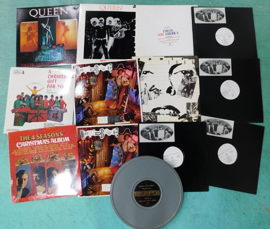 Records incl Queensryche Box Set in a Film Canister, Queen, David Bowie, Duran Duran, The Four Seaso (1 of 4)