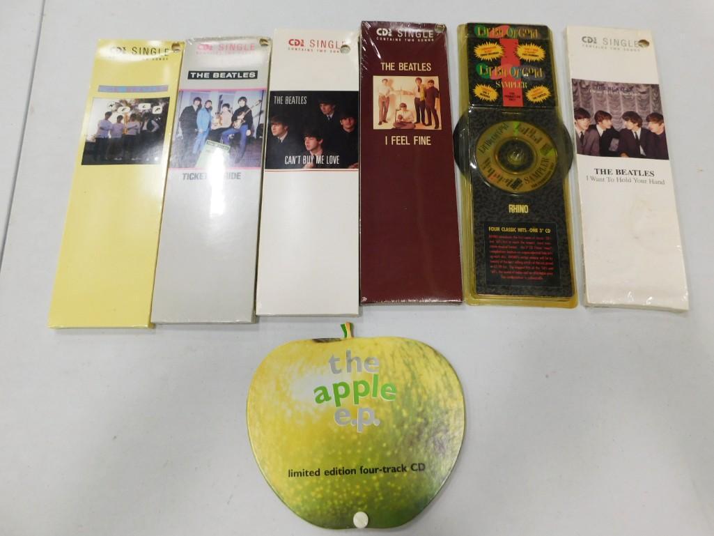 5 The Beatles Sealed CD Singles and Rhino Sampler, and an Apple Limited Edition 4 Track CD (1 of 4)