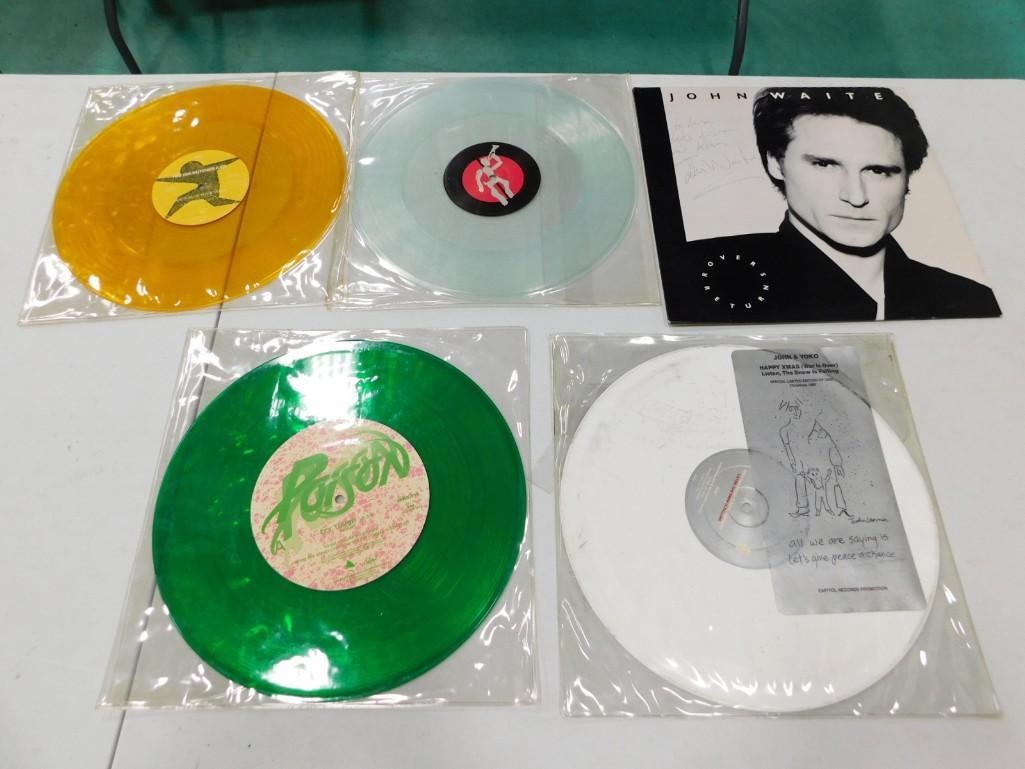 Lot of Record Albums incl Signed Waite - NO COA , John and Yoko Christmas, Poison, (1 of 5)