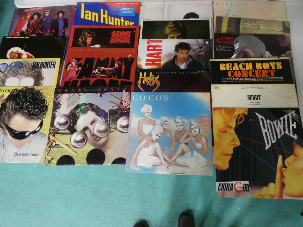 Vinyl Records incl Sammy Hagar, Ian Hunter, Hall and Oates, Corey Hart, Helix, The Go-go's, (1 of 3)