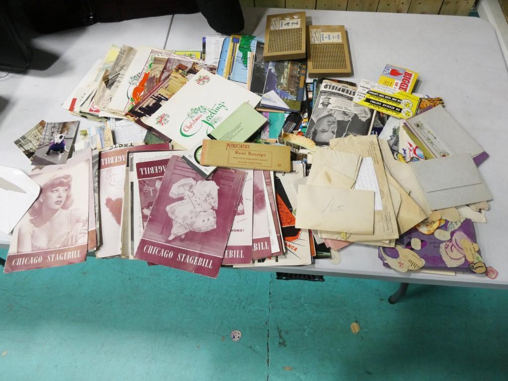 Vintage Ephemera incl Postcards, Stage Bills, Maps, etc (1 of 9)
