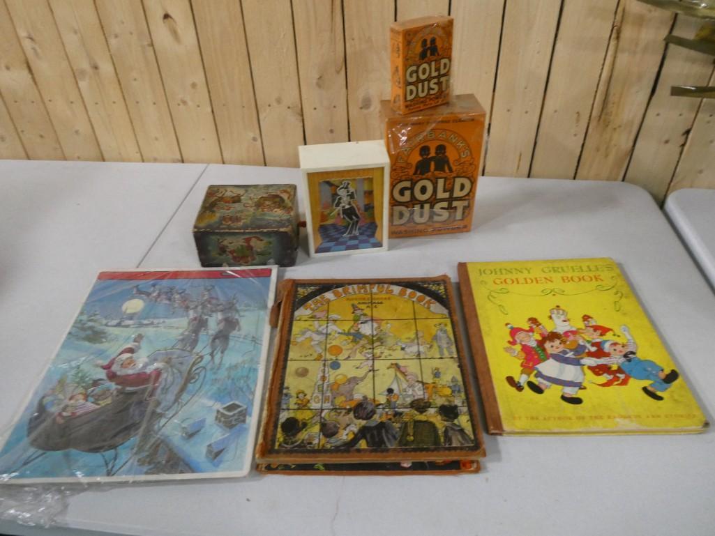 Vintage Toy Lot incl Wind Up Dancing Man Music Box - Works, Crank Music Box, (1 of 10)