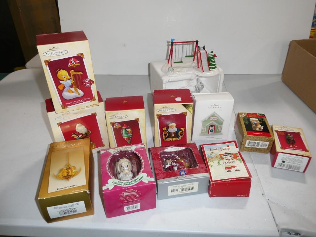 Lot of Hallmark Keepsake Ornaments, Dept 56 Winter Playground, Precious Moments, Etc (1 of 5)