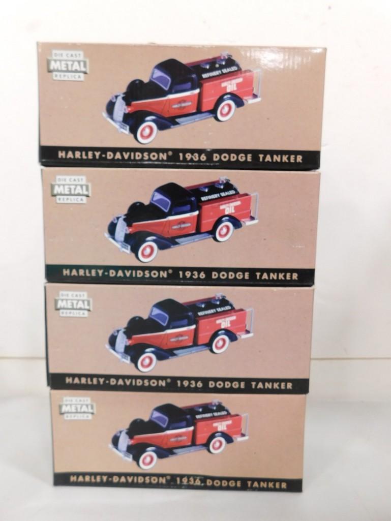 4 Harley Davidson 1936 Dodge Tanker 1:25 Scale Die Cast Metal Cars New in Box (1 of 3)