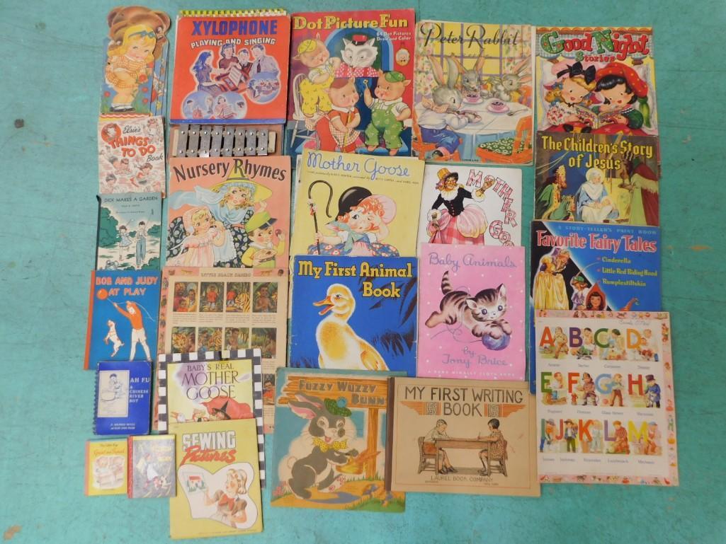 Vintage 1930s-1940s Children's Books Lot.  Incl Elsie The Cow, Dick Makes a Garden, The Picture Book (1 of 3)