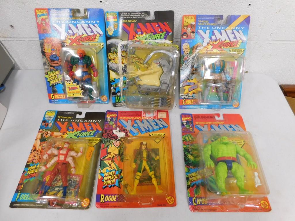 6 X-Men Action Figures New in Package incl Grizzly, Cable, Forearm, Rogue, Ch'od, Mojo, (1 of 4)