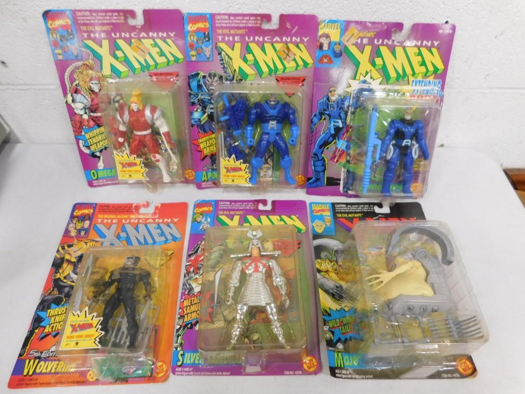 6 New in Package X-Men Action Figures incl Wolverine, Apocalypse, Mojo, Silver Samurai, (1 of 4)