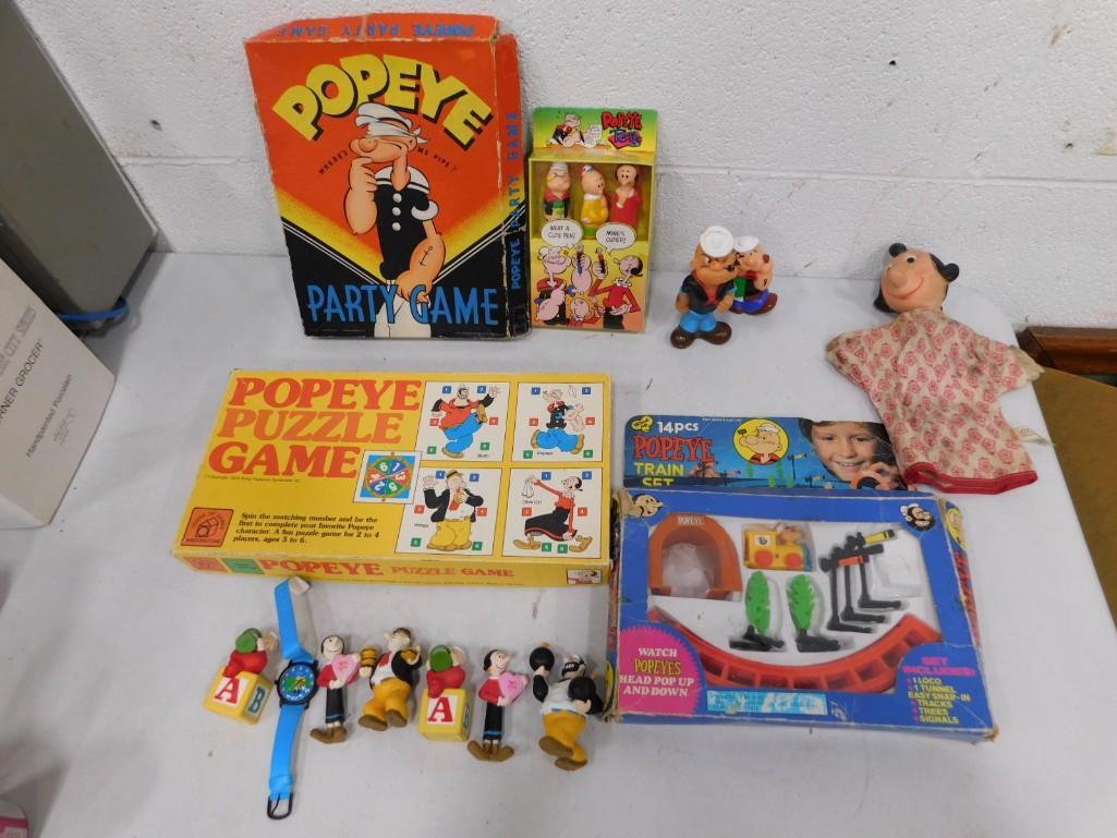 Popeye Lot including Puzzle Game, Party Game, Train Set (1 of 7)