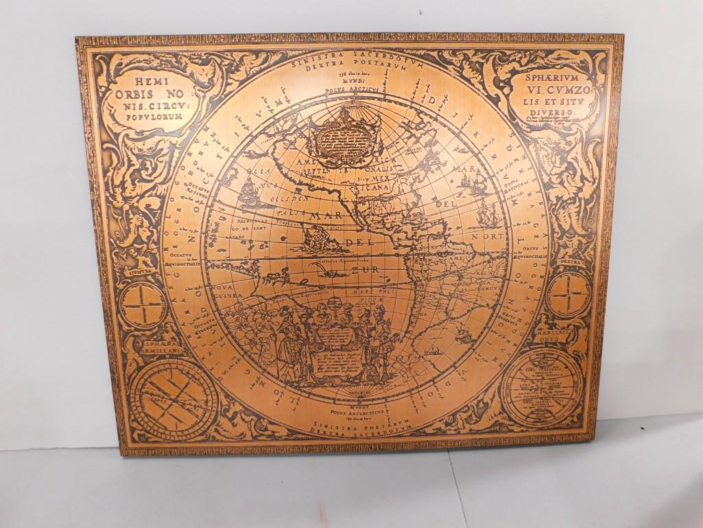 Wall Decor Map approx 23 1/2" x 17" (1 of 8)