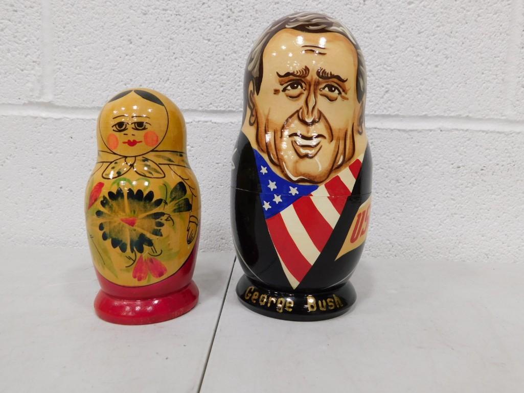 2 Sets of Nesting Dolls incl 1 Set of Presidents: 2 Sets of Nesting Dolls including 1 Set of Presidents