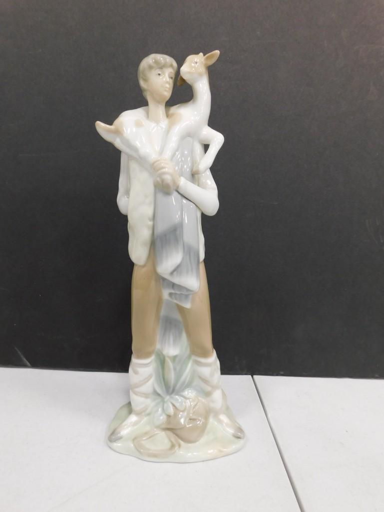 Retired Lladro Shepherd Boy with Goat #4506 Figurine 11" Tall (1 of 4)