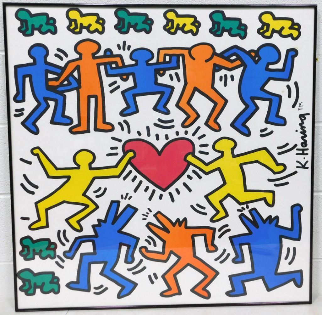 Poster by Keith Haring , Framed , Measures 35" x 35" (1 of 6)