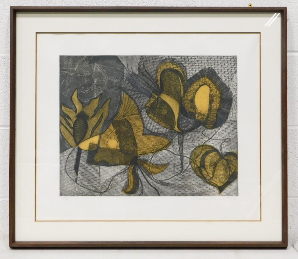 Joanne O'Connor "Farm" 1971 Woodcut Edition 21/75 Pencil Signed: Joanne O'Connor "Farm" 1971 Woodcut Edition 21/75 Pencil Signed Measures 31" x 27"