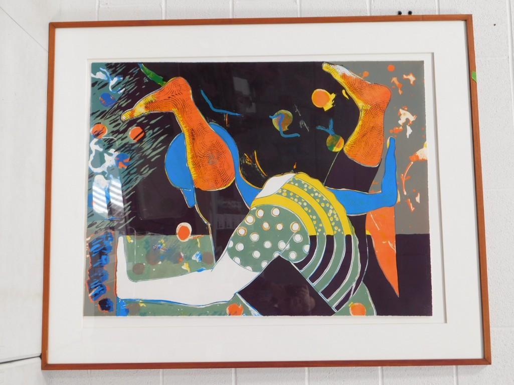 Jose Maria Bustos "Petrakis" Color Lithograph Edition XII/XV Signed Upper Right Measures 41" x 51": Jose Maria Bustos "Petrakis" Color Lithograph Edition XII/XV Signed Upper Right Measures 41" x 51"