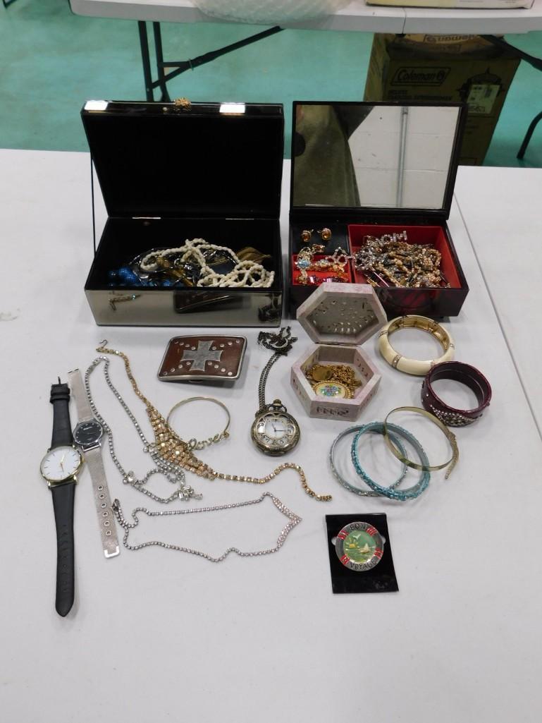 Costume Jewelry Lot including some jewelry boxes, etc. (1 of 8)