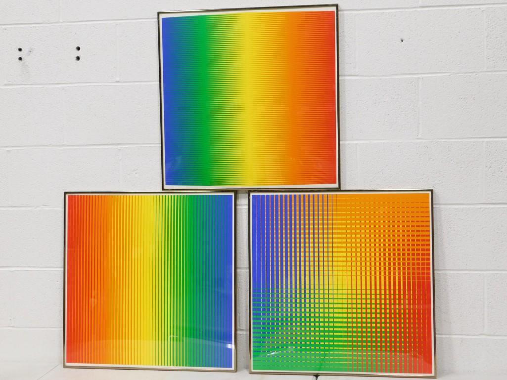 Set of 3 Framed Lithographs "Untitled" by Unknown Artist (1 of 5)