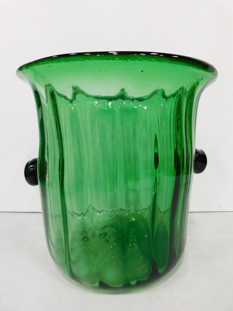 Vintage Green Glass Ice Bucket (1 of 5)