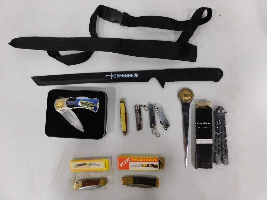 Lot of Knives incl 6 Pocket Knives and 1 Knife with Sheath (1 of 5)