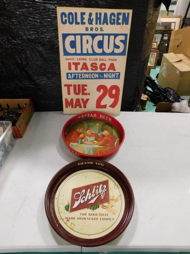 2 Beer Trays and a Vintage Circus Poster (1 of 5)