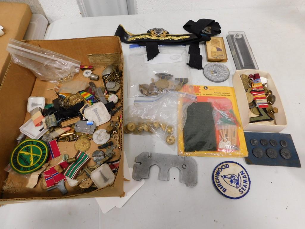 Lot of Smalls incl Military Buttons, Pins, GI Joe, Pens, Patches, etc (1 of 6)