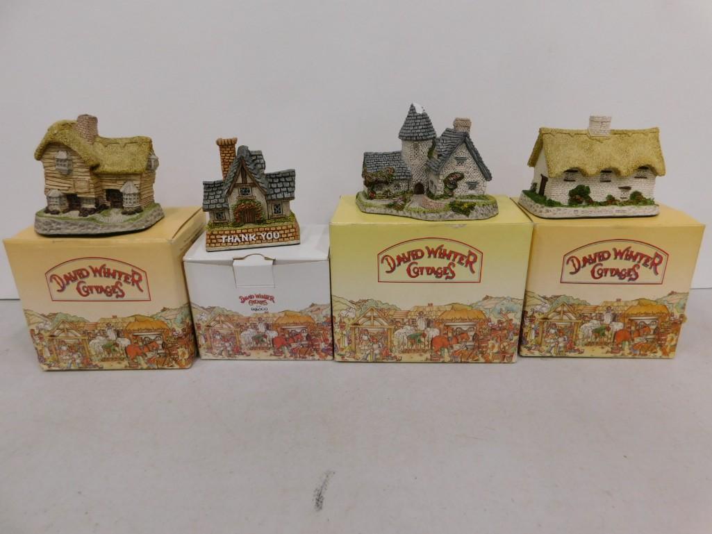 Lot of 4 David Winter Cottages with boxes (1 of 6)