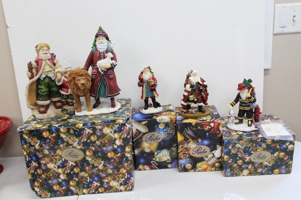 Lot of Pipka Santa Figurines incl Peace to All, Reflections of Christmas, Santa and Teddy, etc (1 of 6)