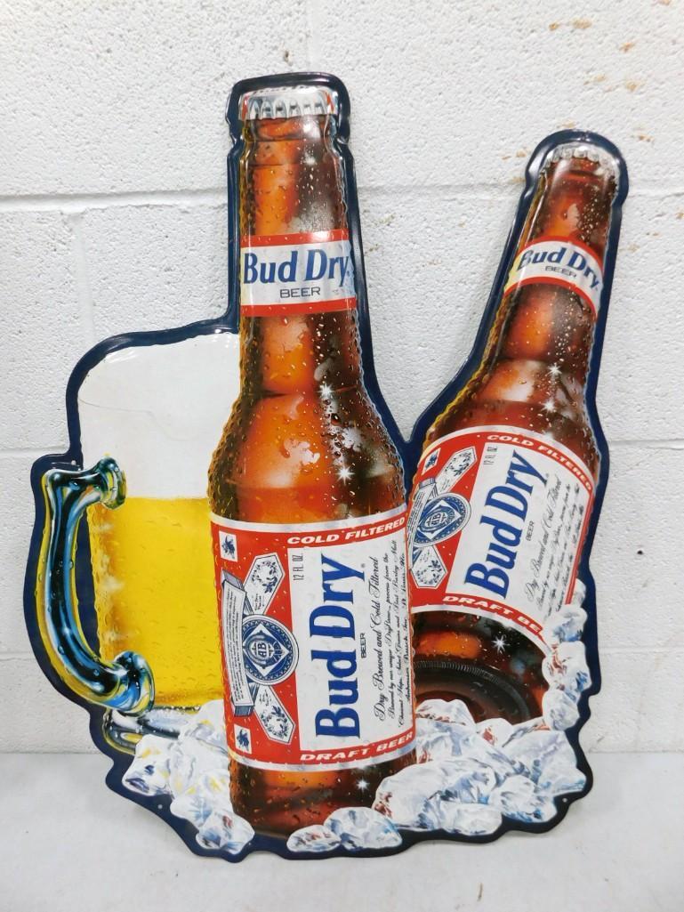 Bud Dry Metal Beer Advertising Sign (1 of 3)