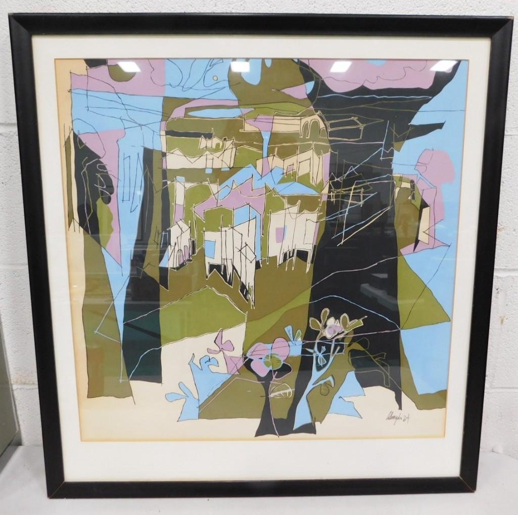 Joseph Almyda (1926-2011) American Contemporary Artist Framed Art: Joseph Almyda (1926-2011) American Contemporary Artist Framed Serigraph from 1964. - Measures roughly 26 x 27"