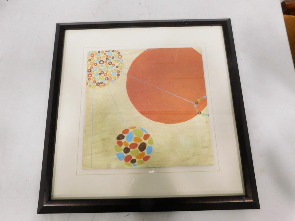 Framed Abstract Print - measures roughly 19x19.5" (1 of 3)