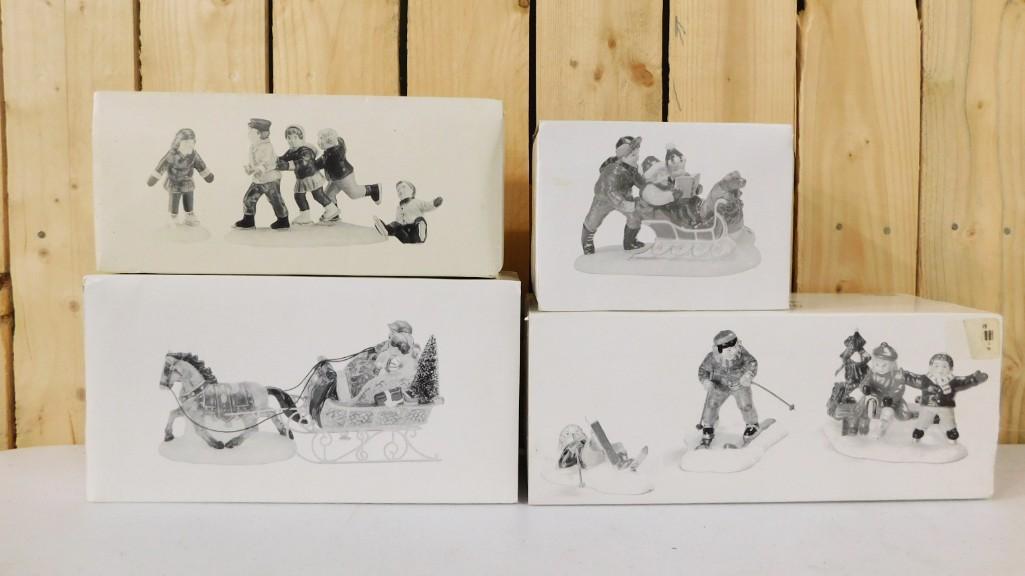 4 Dept 56 Accessories incl A Holiday Sleigh Ride Together, Skaters & Skiers, Caroling Through the Sn (1 of 4)