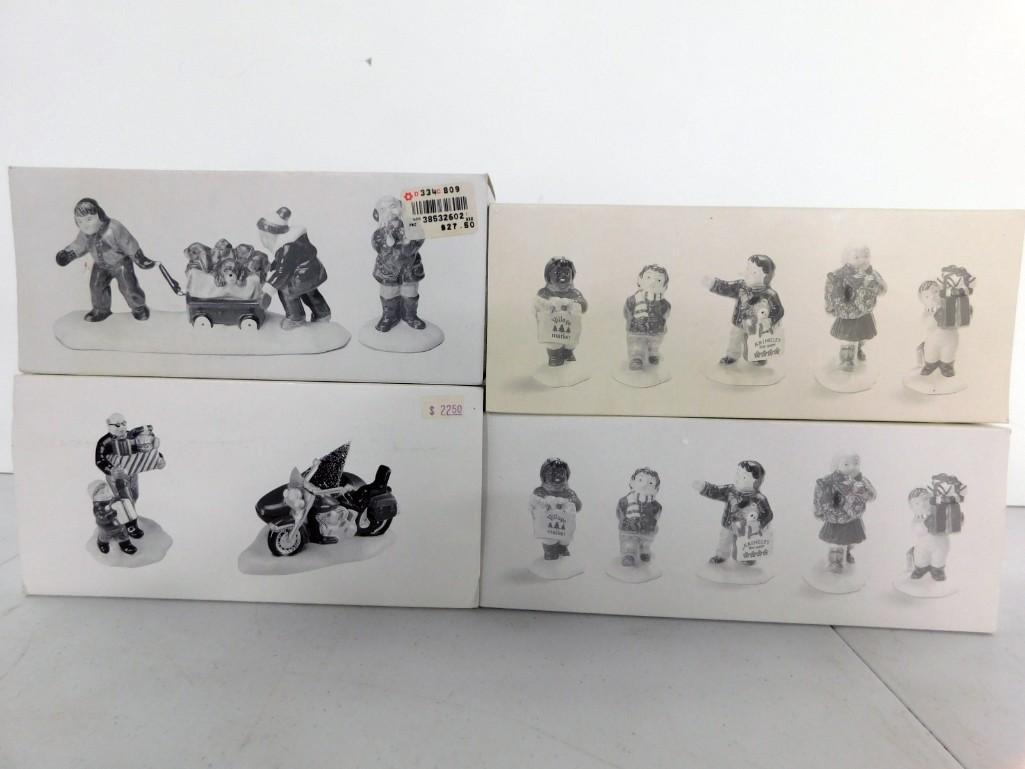 Dept 56 Accessories incl A Harley Davidson Holiday, Christmas Puppies, 2 Christmas Kids (1 of 4)
