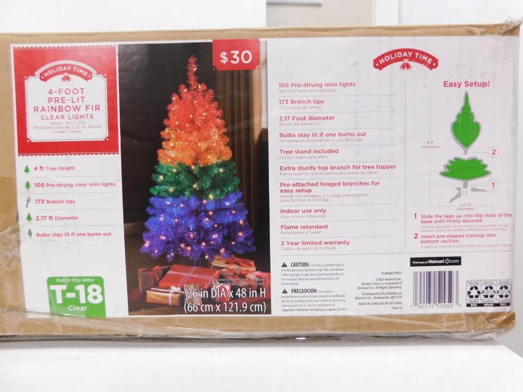 Holiday Time Dept 18 Rainbow 4 ft Christmas Prelit Tinsel Tree (1 of 4)