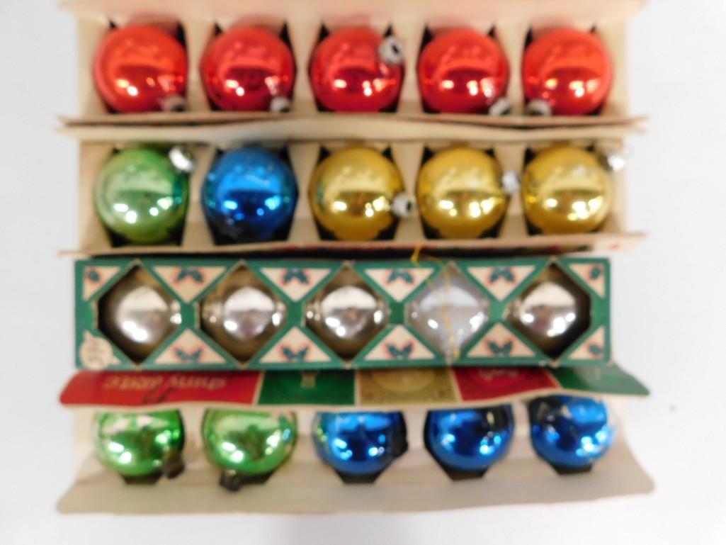Vintage Glass Christmas Ornaments incl Shiny Brite, Etc: Vintage Glass Christmas Ornaments incl Shiny Brite, Etc Condition: Ornaments that are in the boxes may not be the ones that originally came in those boxes . Some may be missing caps, etc. Please see p