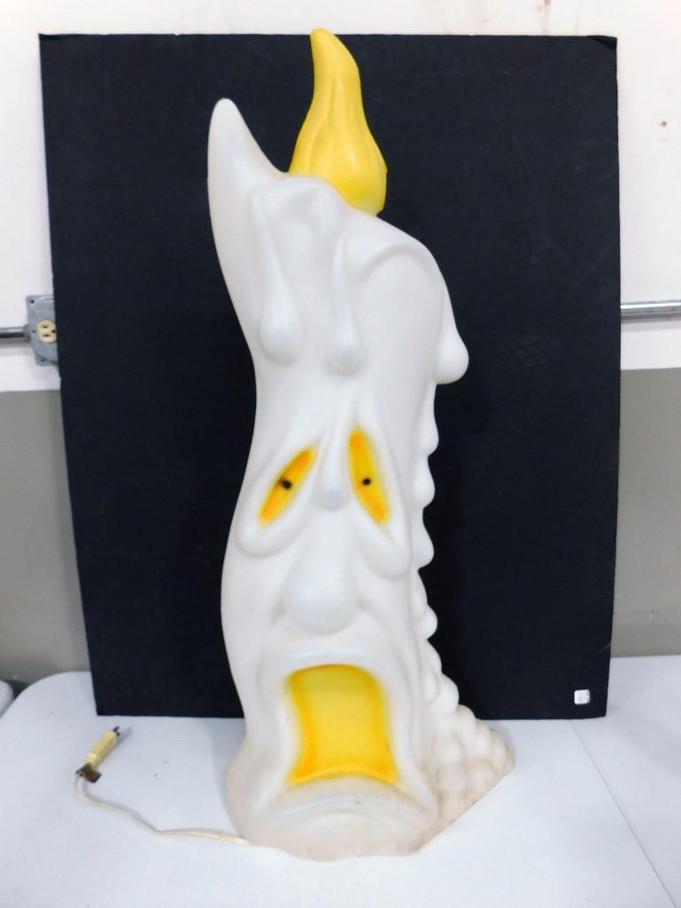 Blow Mold Melting Candle Ghost Halloween Double Sided with 2 Faces General Foam Plastics (1 of 8)
