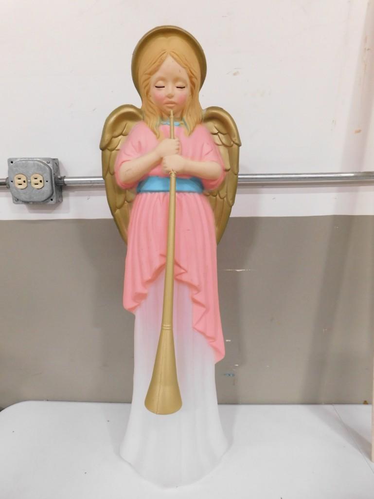 Pink Blow Mold TPI Angel with Horn or Trumpet Rare Color (1 of 10)