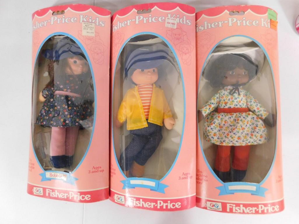 3 Vintage Fisher-Price Dolls with boxes including Bobbi: 3 Vintage Fisher-Price Dolls with boxes including Bobbi