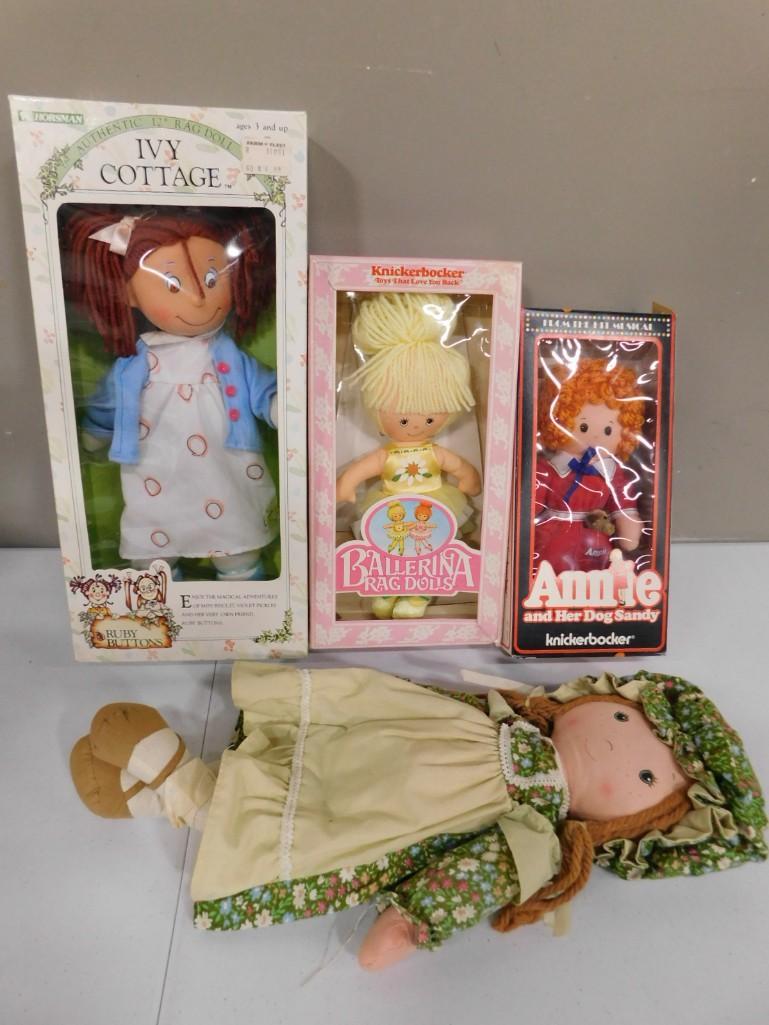 Lot of 4 dolls including Little Orphan Annie, Ballerina Rag Dolls, Ivy Cottage, etc. (1 of 10)