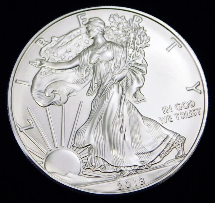 2018 BU American Silver Eagle 1 oz Fine Silver Round (1 of 2)