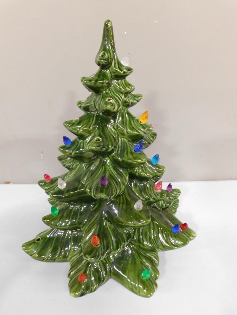 Ceramic Christmas Tree with lights - roughly 13" tall (1 of 4)