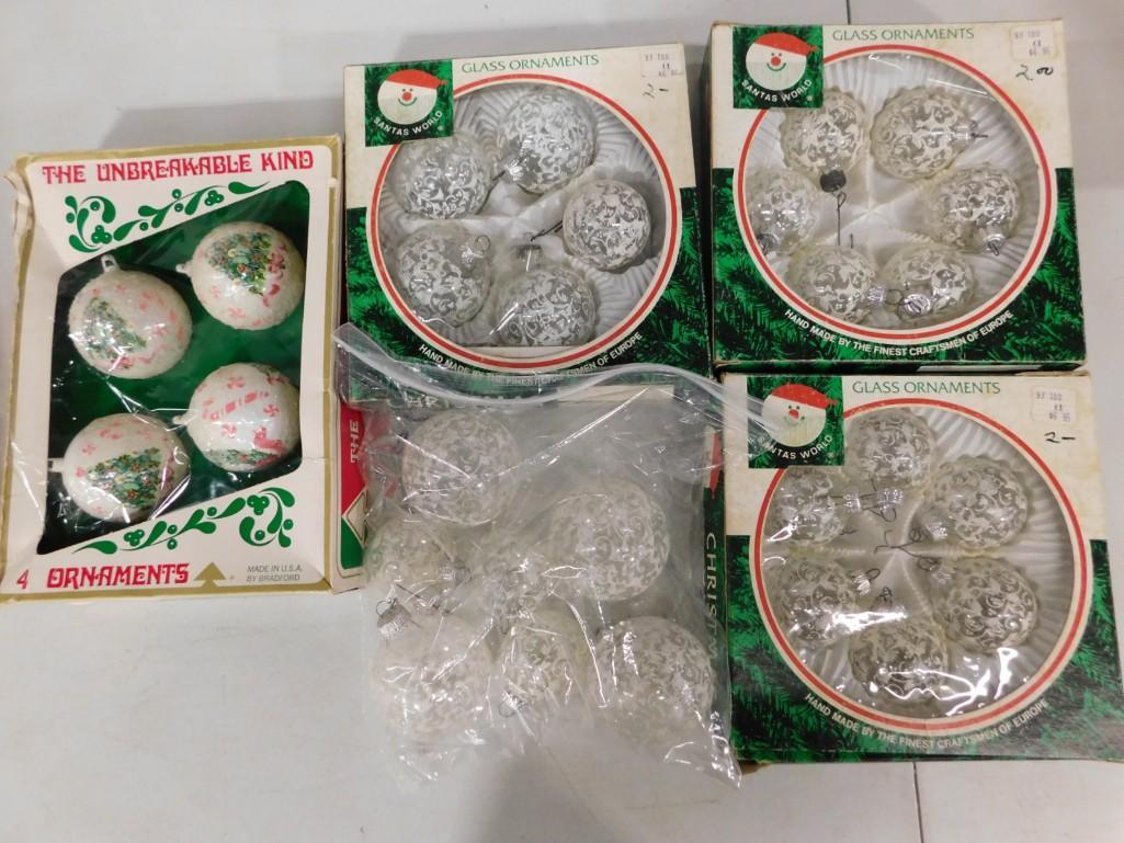 Lot of Vintage Christmas Ornaments - including Glass: Lot of Vintage Christmas Ornaments - including Glass
