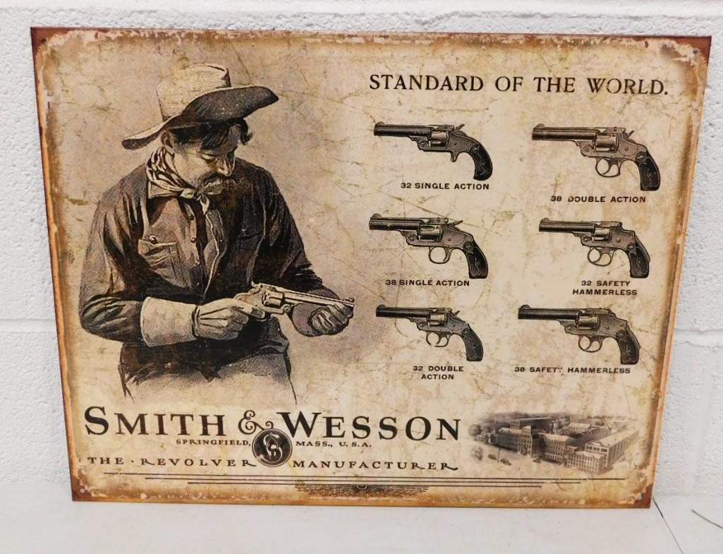 Smith & Wesson the Revolver Manufacturer Metal Sign Modern Retro: Smith & Wesson the Revolver Manufacturer Metal Sign Modern Retro 16"x12 1/2"