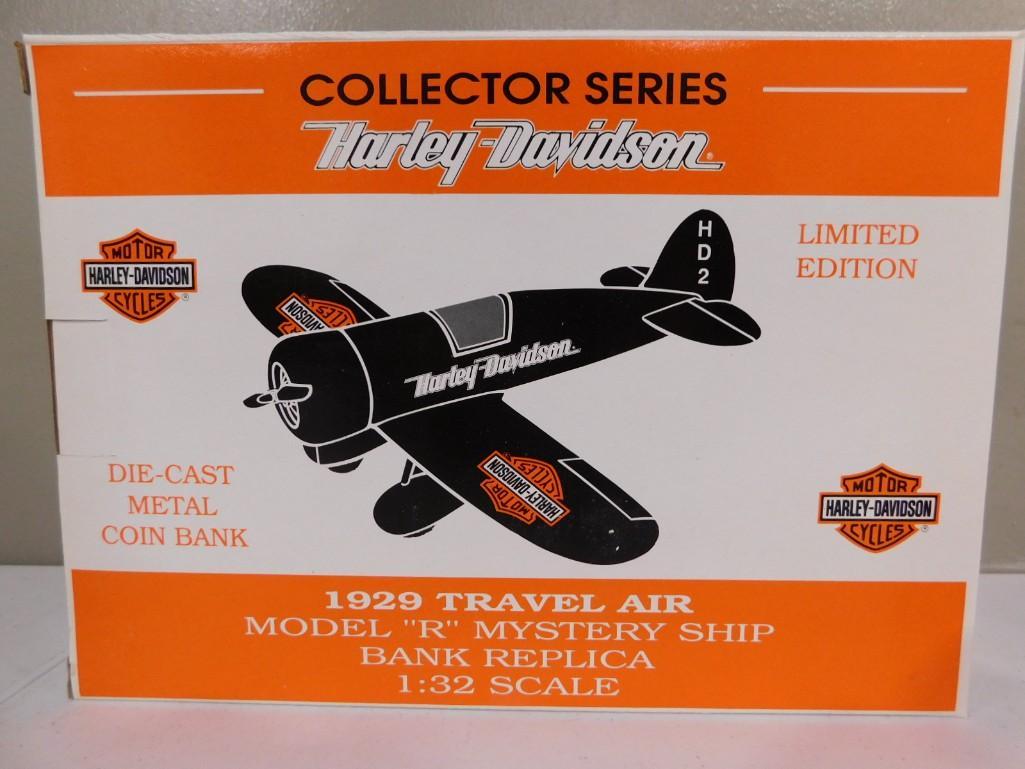 New in Box Harley Davidson Die-Cast Metal Coin Bank 1929 Travel Air Model R Mystery Ship 1:32 Scale (1 of 2)