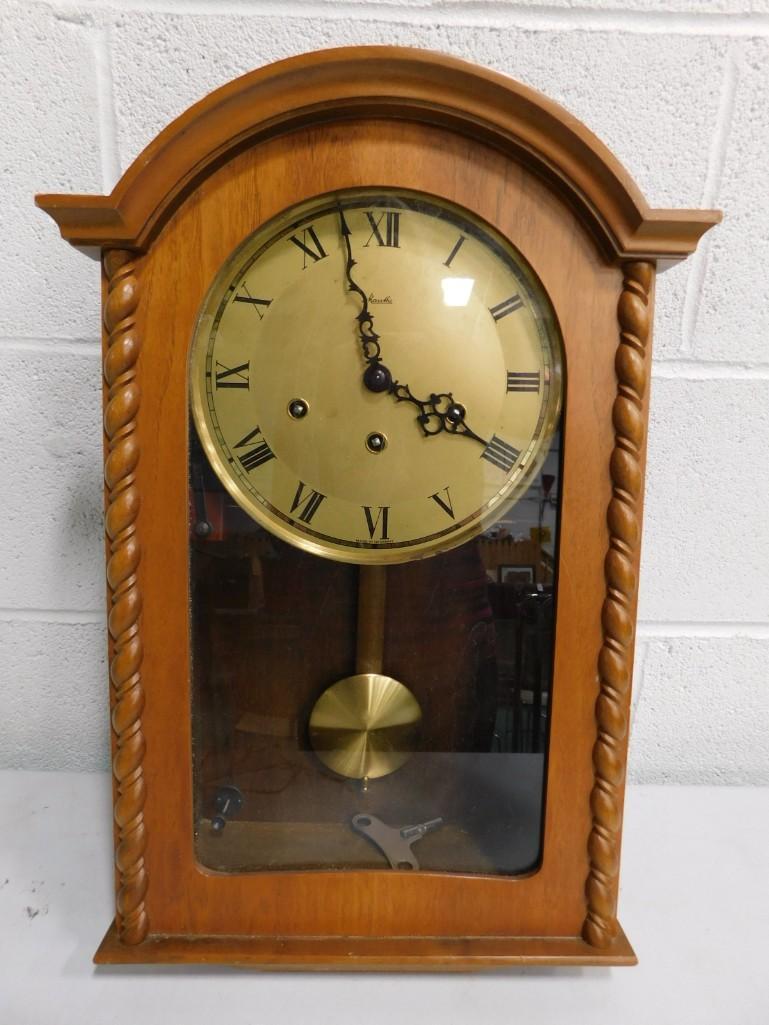 German Wind-up Mantle Clock with Key and Pendulum (1 of 8)